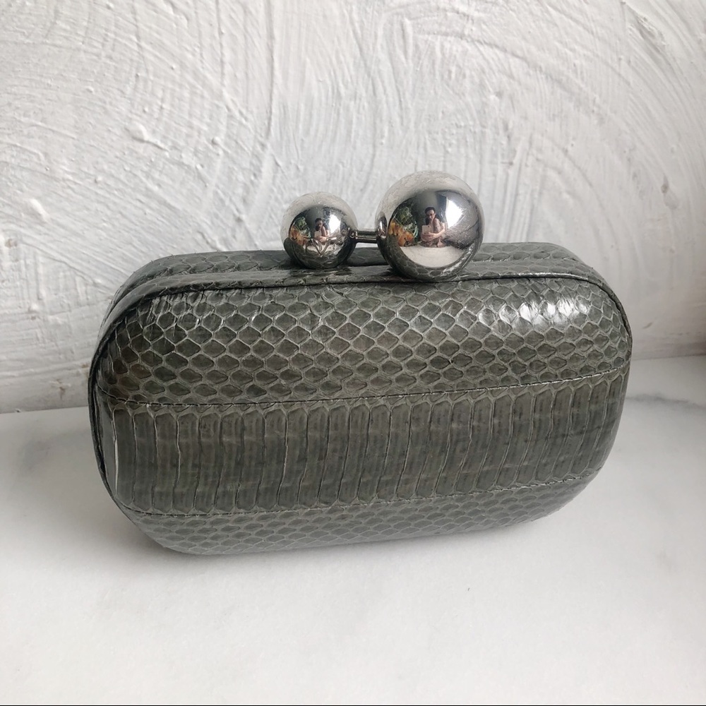 Diane Von Furstenberg Snakeskin Sphere Minaudiere
